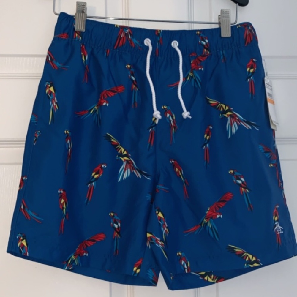 Original Penguin colorful swim shorts.